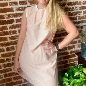 Vintage handmade orange & white dress